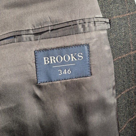 Brooks Brothers Blazer Men's 48L Windowpane Check Herringbone Lambswool Jacket - Picture 8 of 12